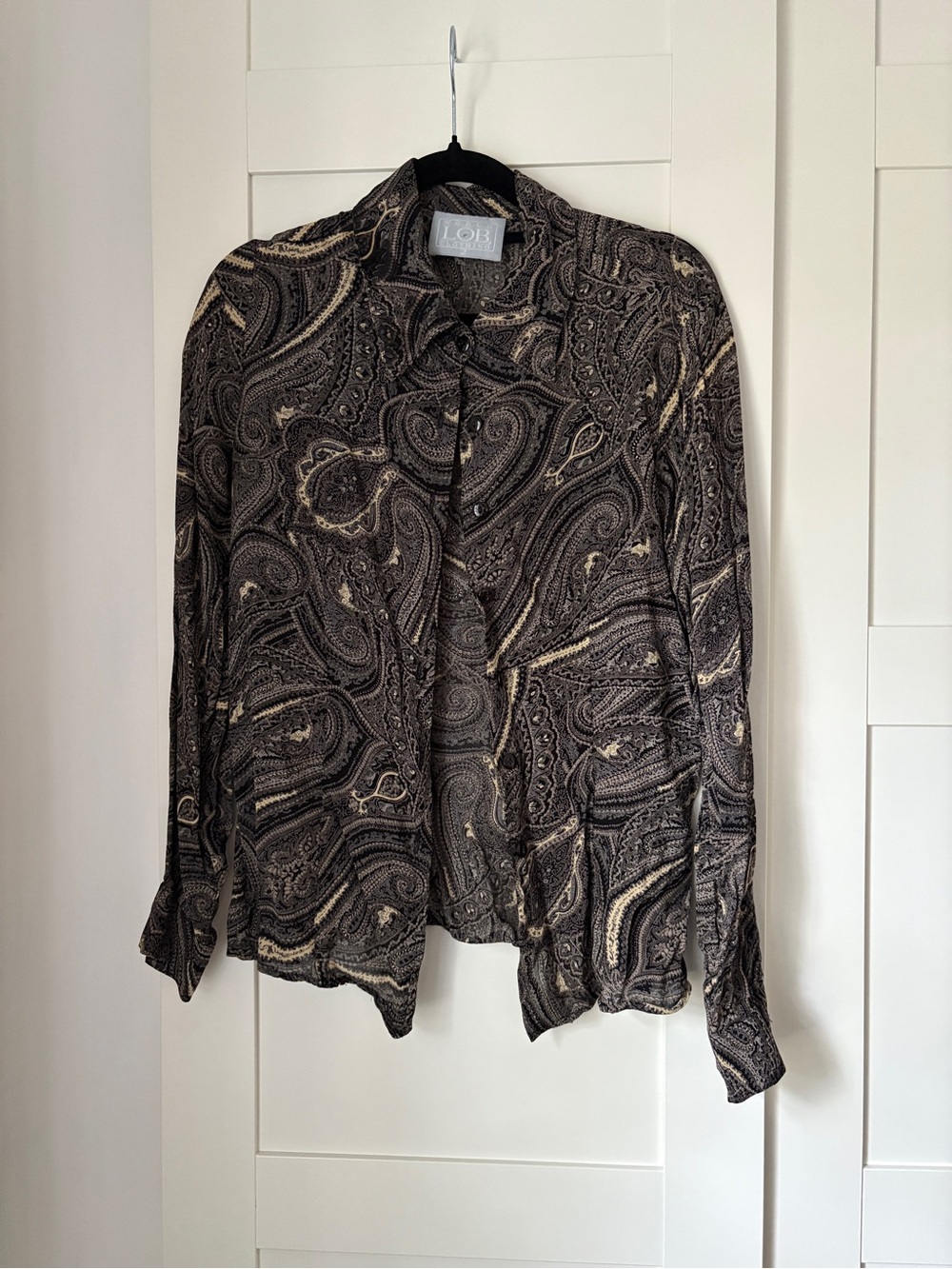 Vintage Chiffon Paisley Button-Down Shirt